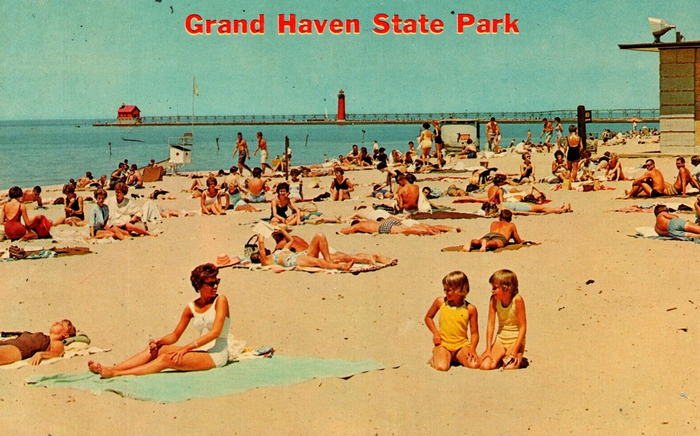 Grand Haven State Park - Old Postcard (newer photo)